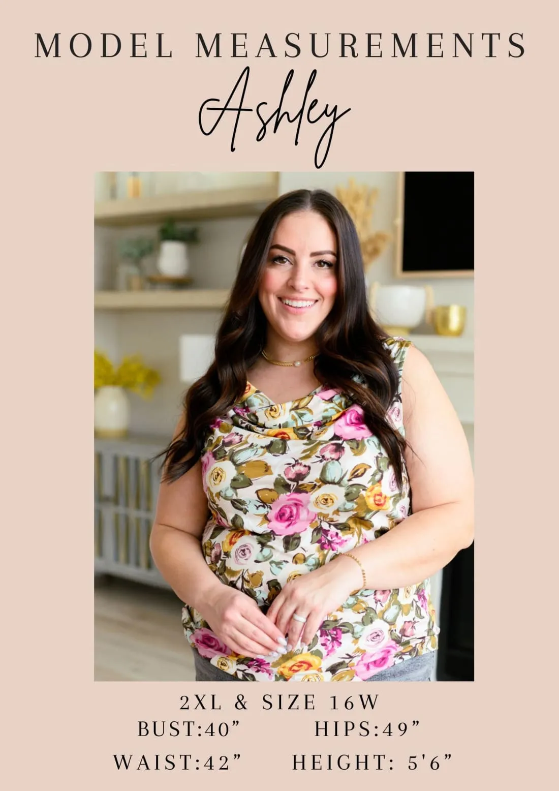 Floral Sleeveless Blouse with Cowl Neck