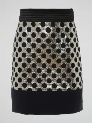 Foil Panel Polka Dot Skirt