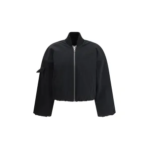 Ganni Light Twill Oversized Short Bomber Jacke