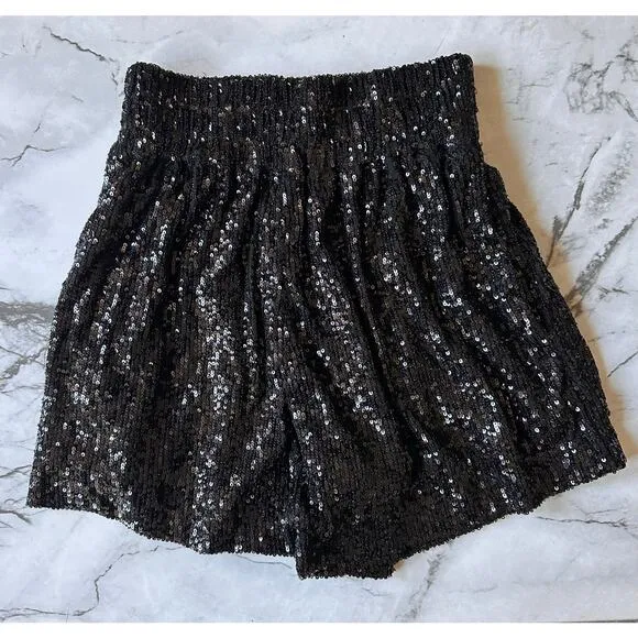 Generation Love Elise Sequin Shorts XXS Black