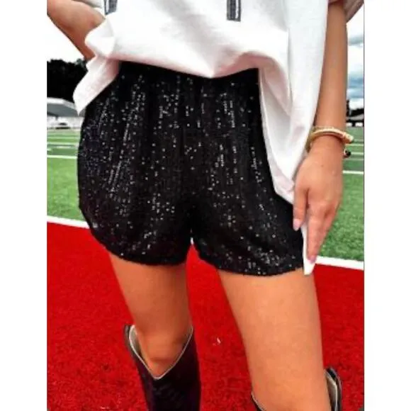 Generation Love Elise Sequin Shorts XXS Black