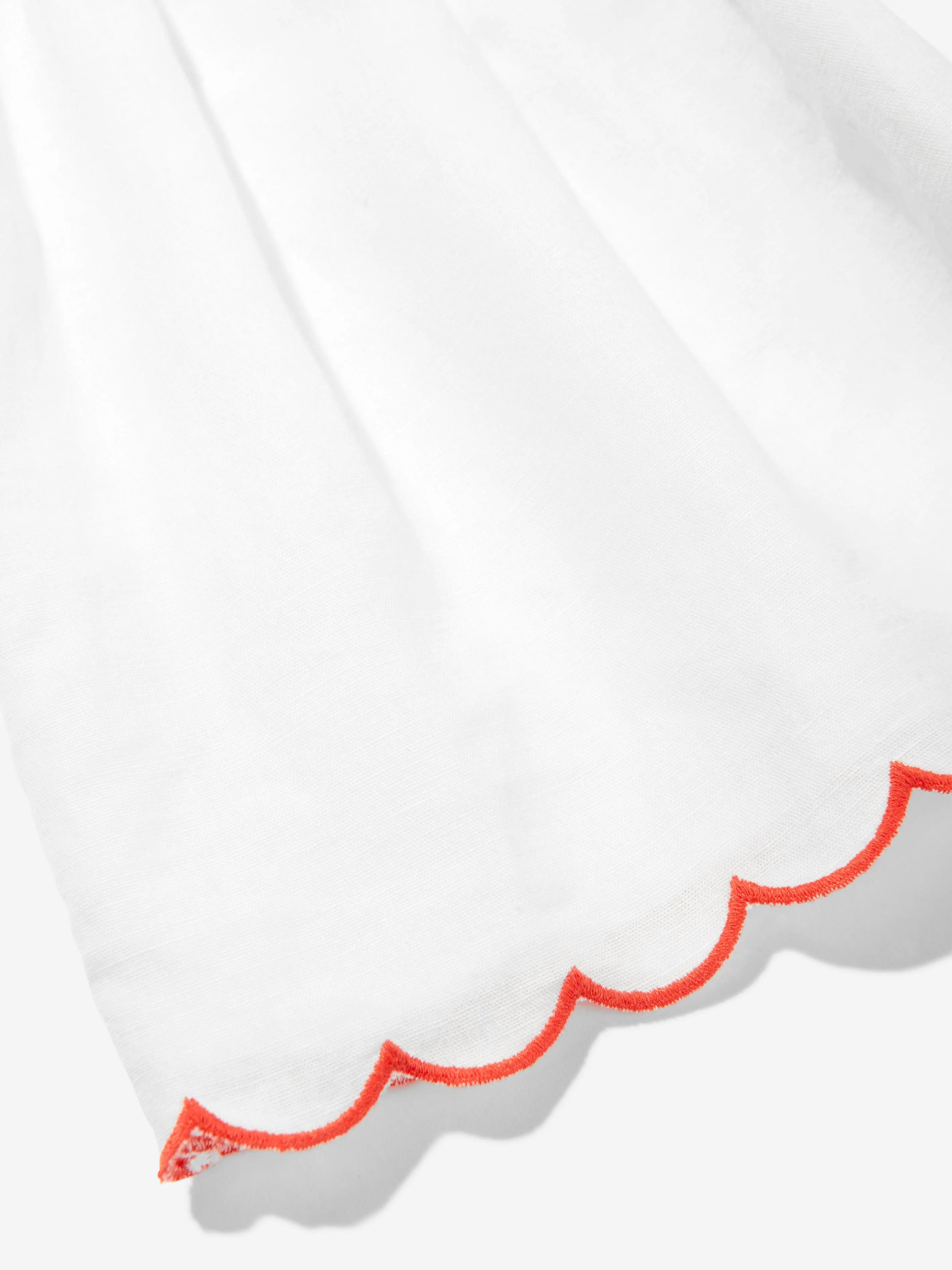Girls Linen Strawberry Skirt in Ivory