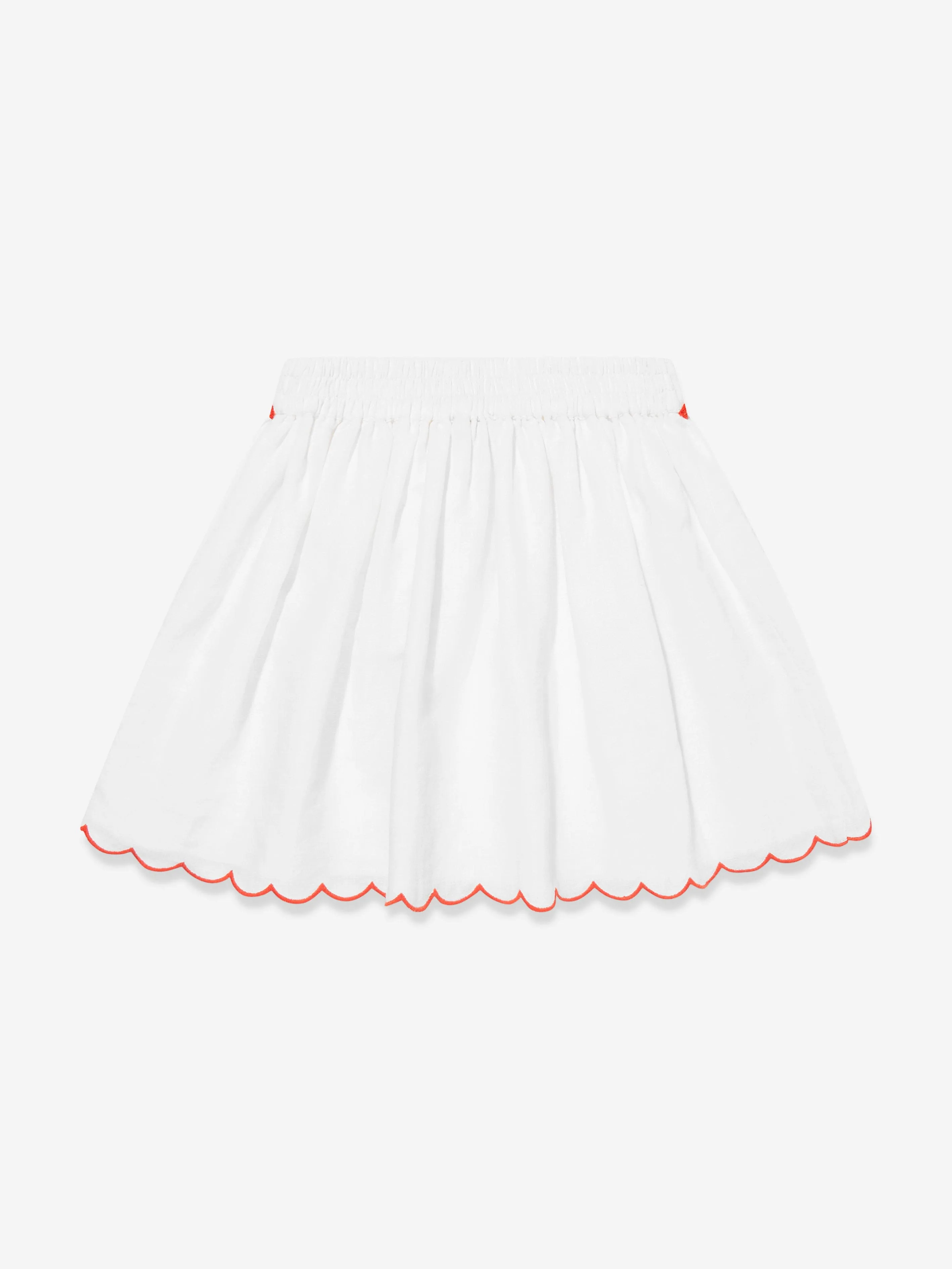 Girls Linen Strawberry Skirt in Ivory