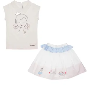 Girls Panelled Ruffle Skirt Set