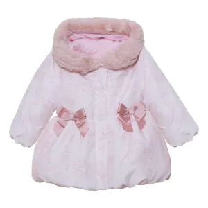 Girls Pink Bow Coat