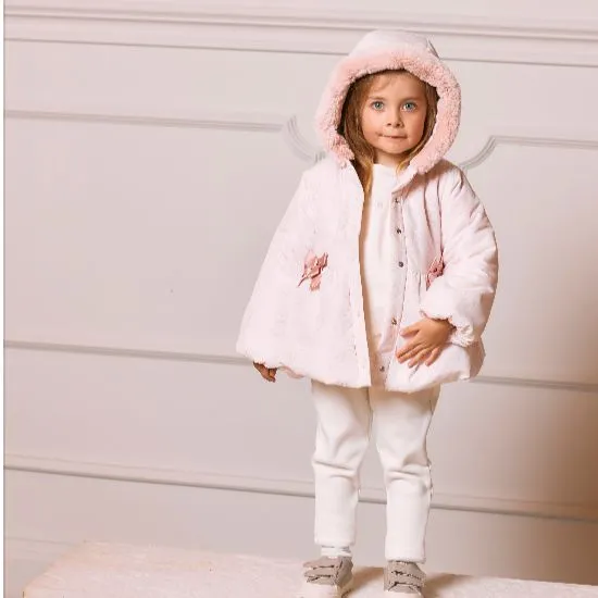 Girls Pink Bow Coat