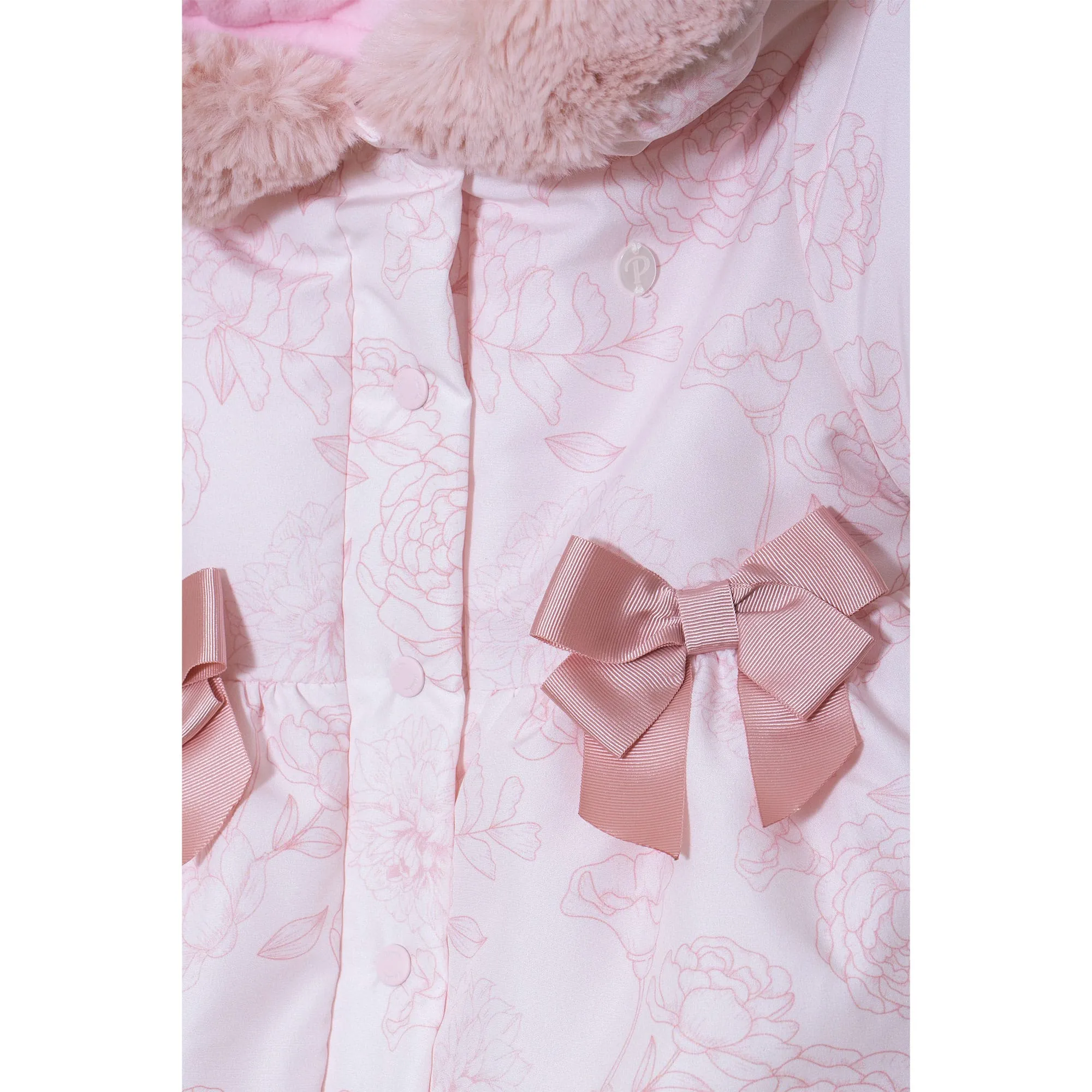 Girls Pink Bow Coat