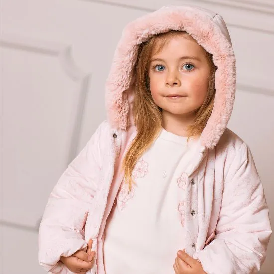 Girls Pink Bow Coat