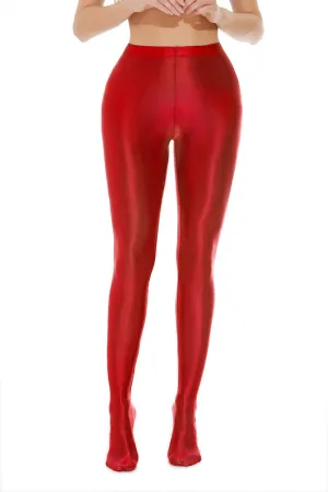 Glossy High-Rise Seamless Leg-Shaping Satin Finish Tights