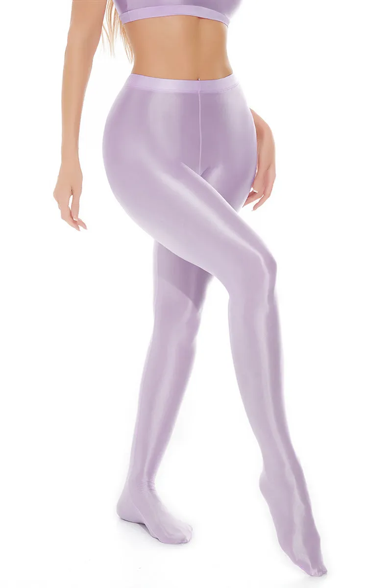 Glossy High-Rise Seamless Leg-Shaping Satin Finish Tights