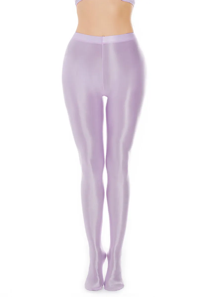 Glossy High-Rise Seamless Leg-Shaping Satin Finish Tights