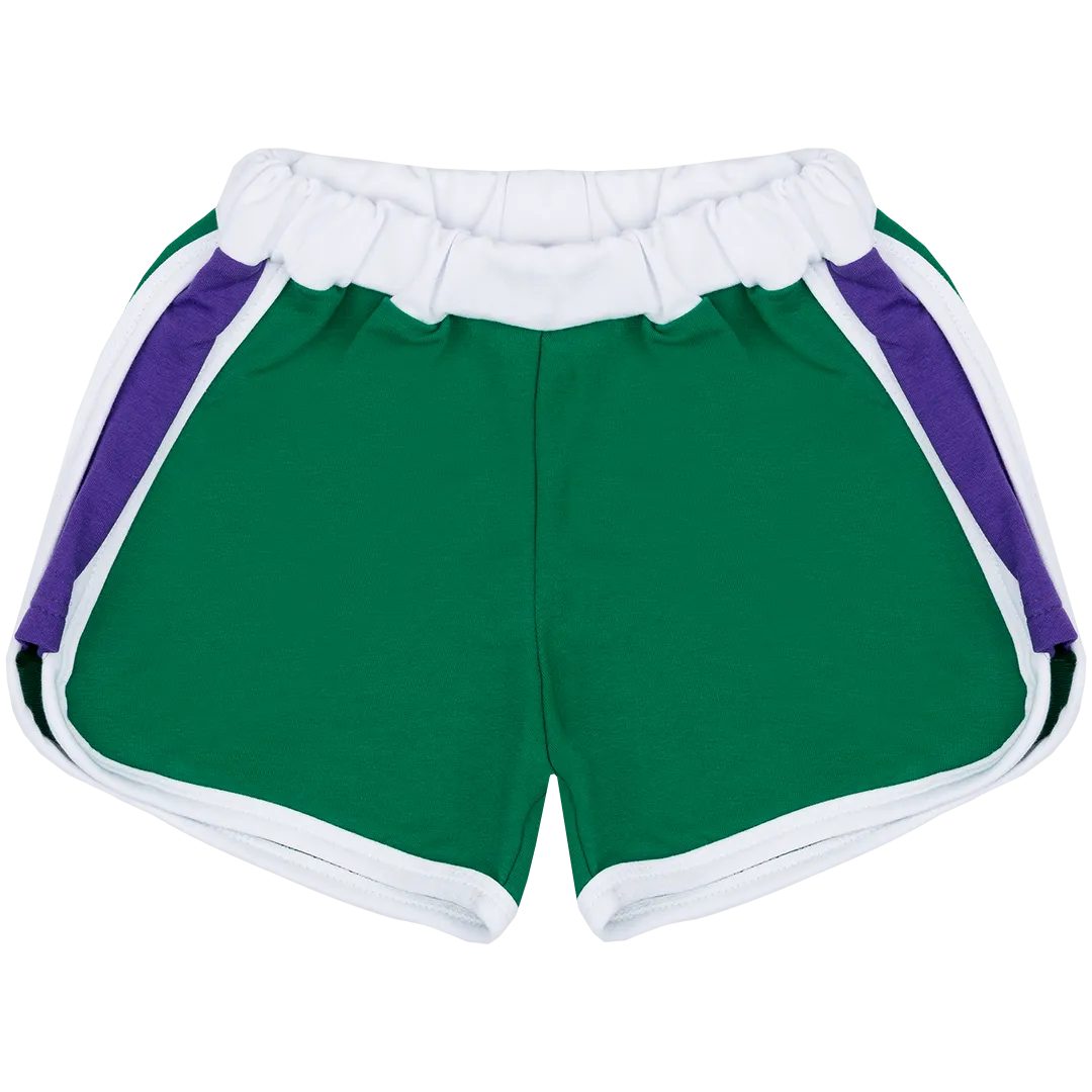 Green & Purple Retro Shorts - LAST ONE 2-3 years