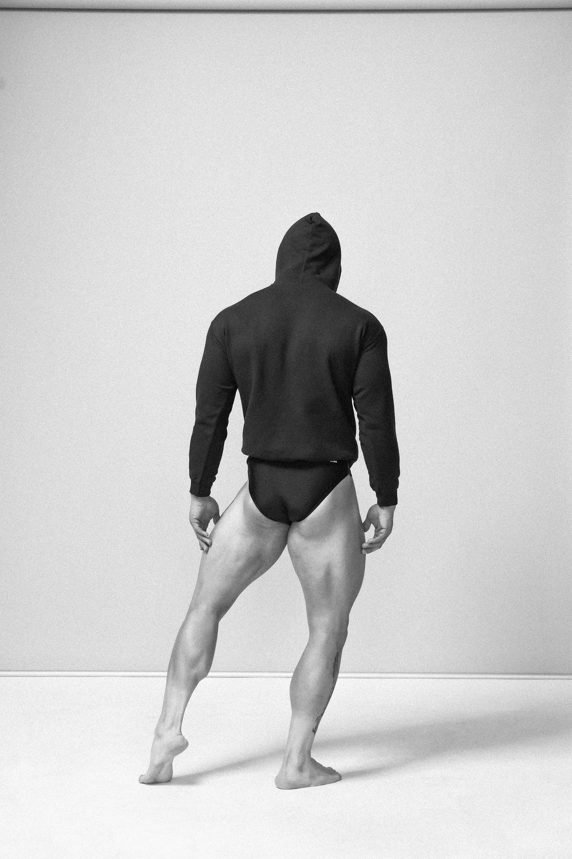 GYMNASIUM THE BODY WORK HOODED SWEATSHIRT NAVY BLUE