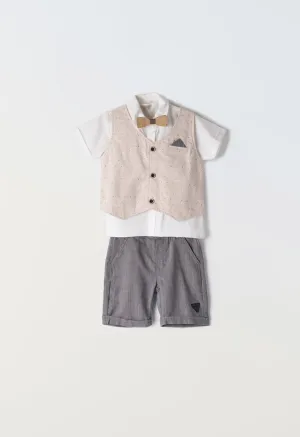 Hashtag Shirt, Waistcoat & Shorts Set