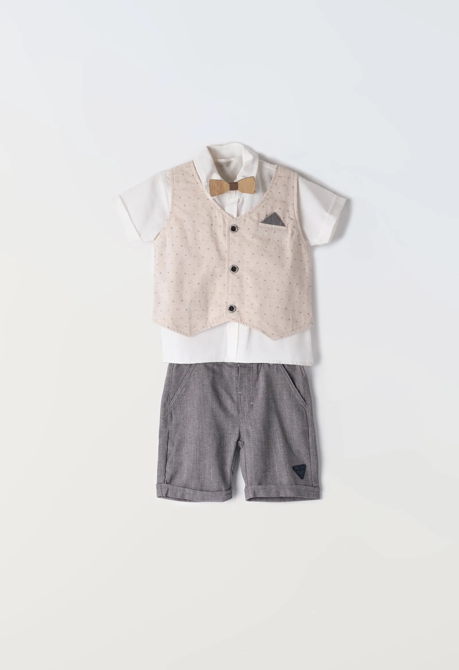 Hashtag Shirt, Waistcoat & Shorts Set