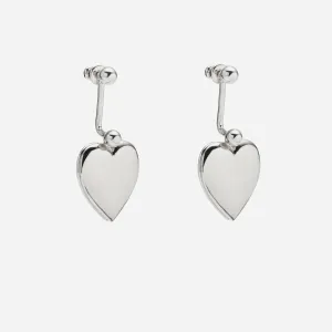Heart Locket Earrings in Silver