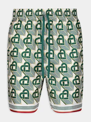 Heart Monogram Silk Shorts