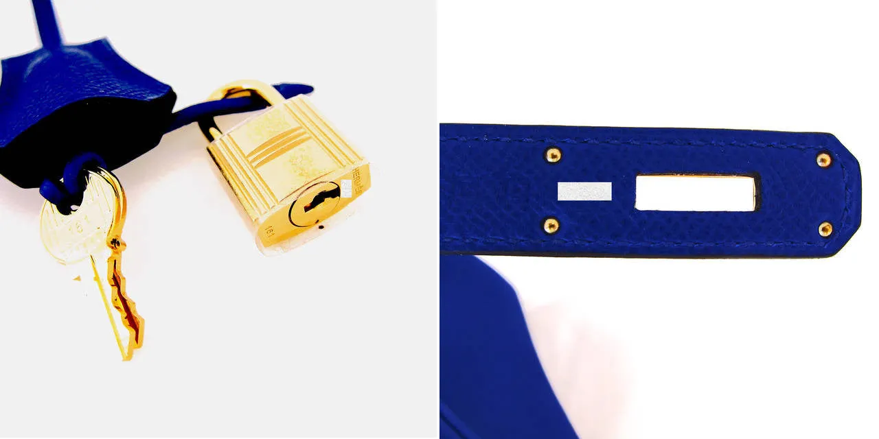 Hermes Blue Electric 30cm Epsom Birkin Gold Hardware GHW Electrifying!