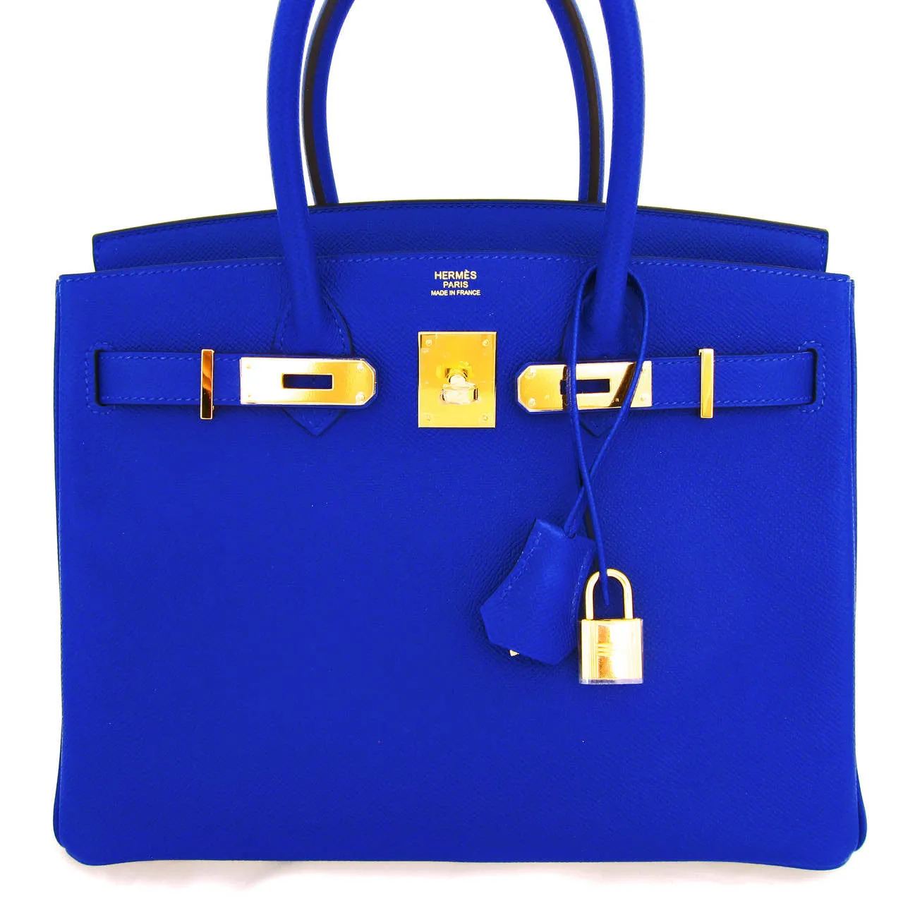 Hermes Blue Electric 30cm Epsom Birkin Gold Hardware GHW Electrifying!