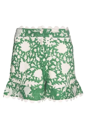 High Waisted Shorts in Palladio Block Green