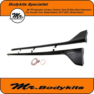 Honda Civic FC/FK 17-21 Hatch/Sedan 10th Gen Carbon Texture Type-R Side Skirt Extension