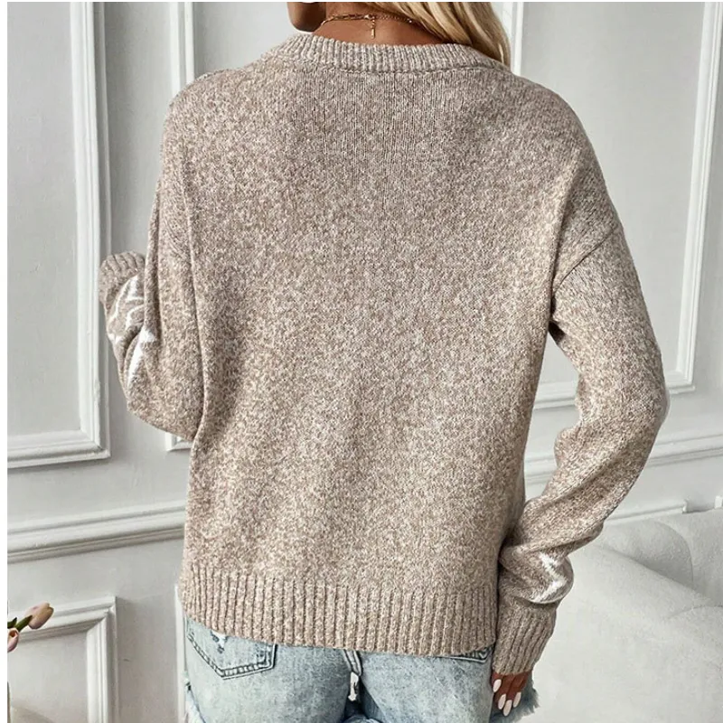 🍁Hot Sale 50% OFF🍁Women's Long-Sleeve Crew Neck Sweater with Star Pattern