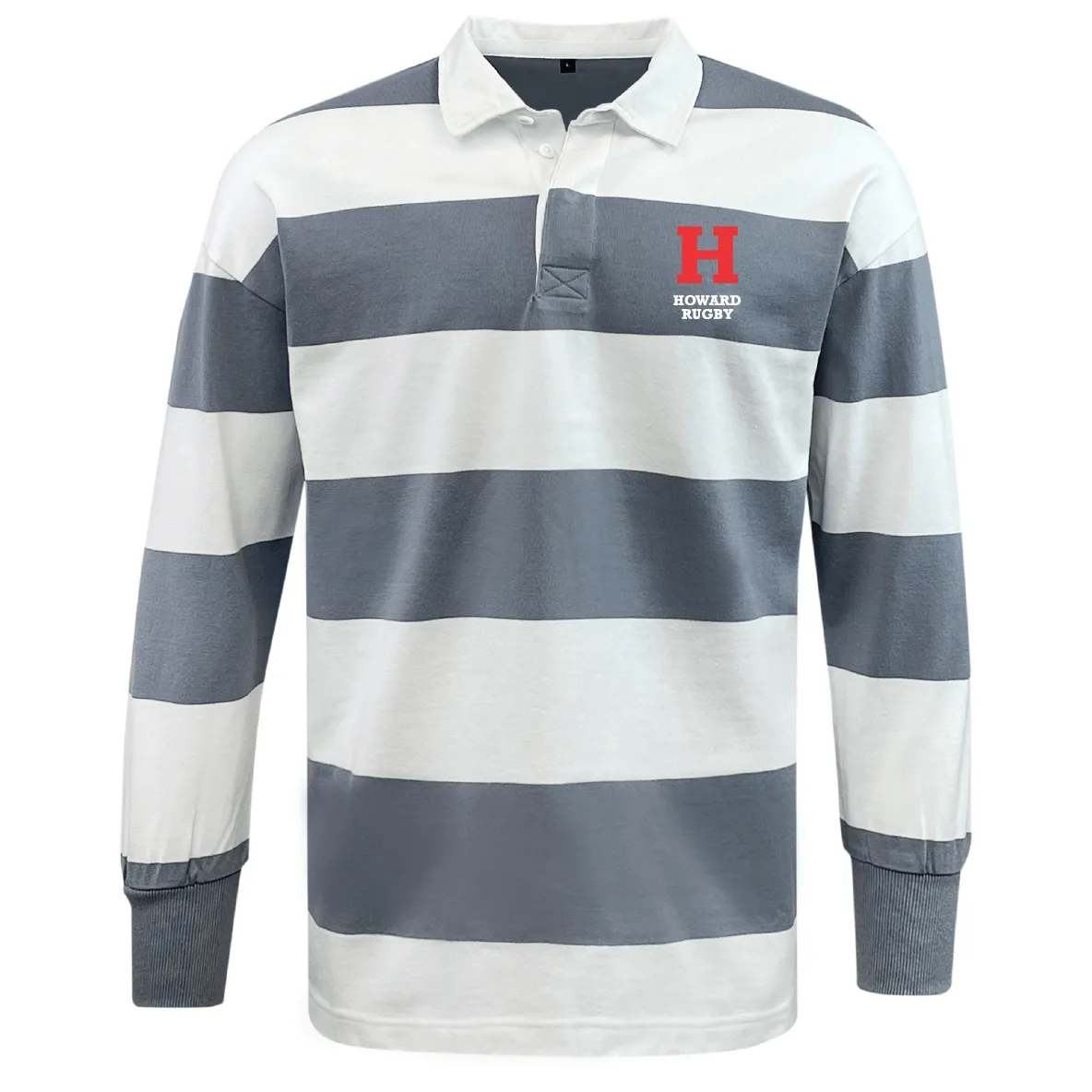 Howard University Classic Long Sleeve Hooped Rugby Jersey