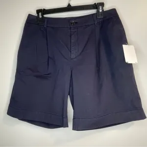 Hugo Boss Navy Twill Flat Front Shorts Size 8