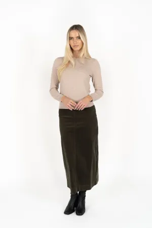 Humidity Billie Cord Skirt - Moss