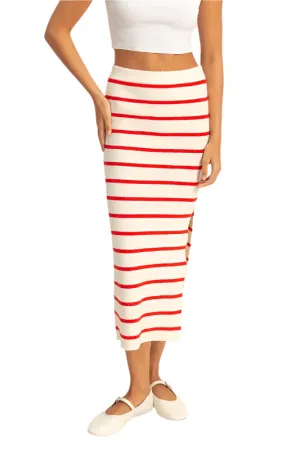 HYFVE Side Slit Striped Bodycon Sweater Skirt