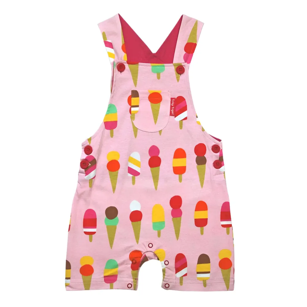 Ice Cream Print Dungaree Shorts