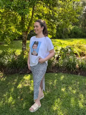 Italian Audrey Hepburn Bubble Gum Graphic Tee