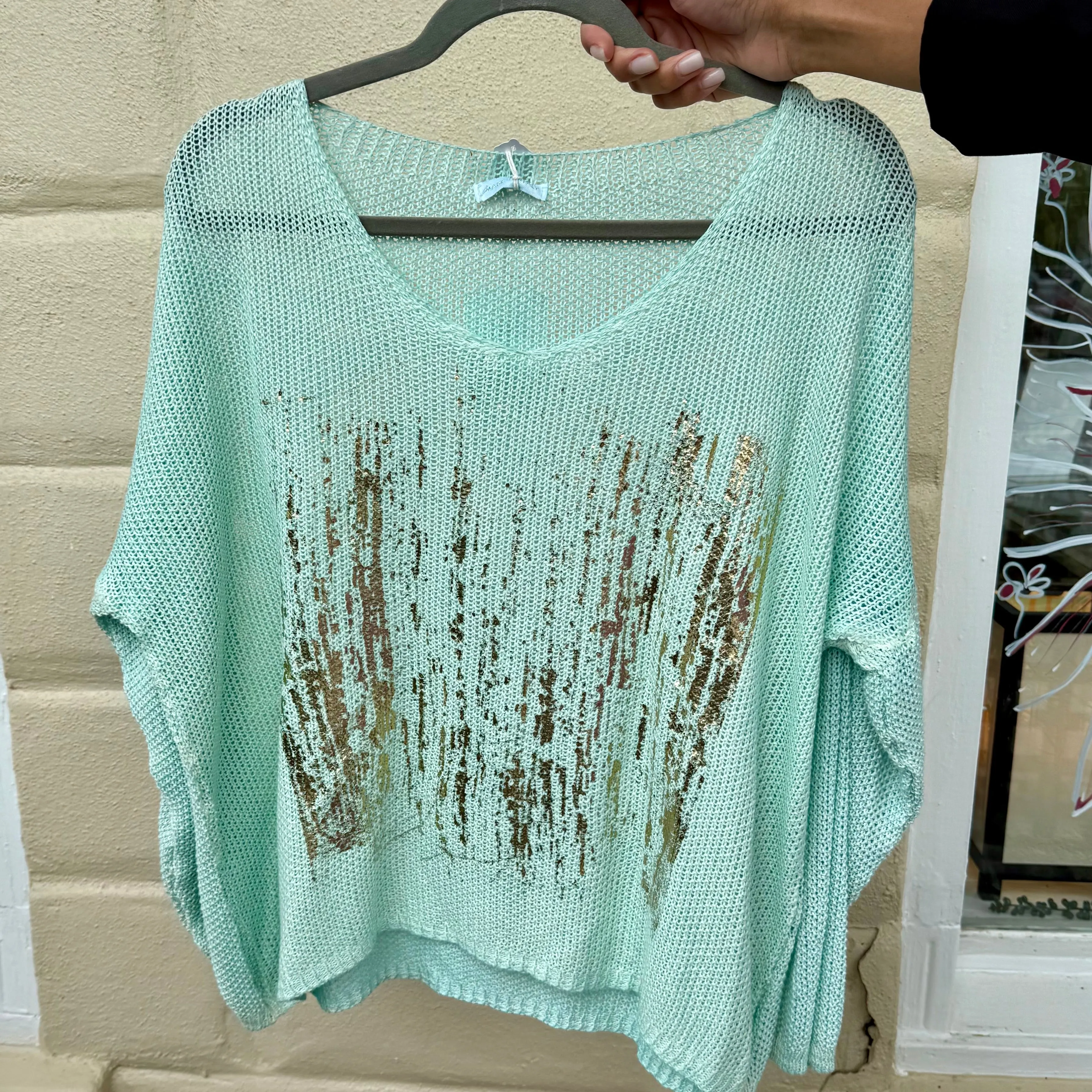 Italian Gold-Leaf OS Lightweight Sweater