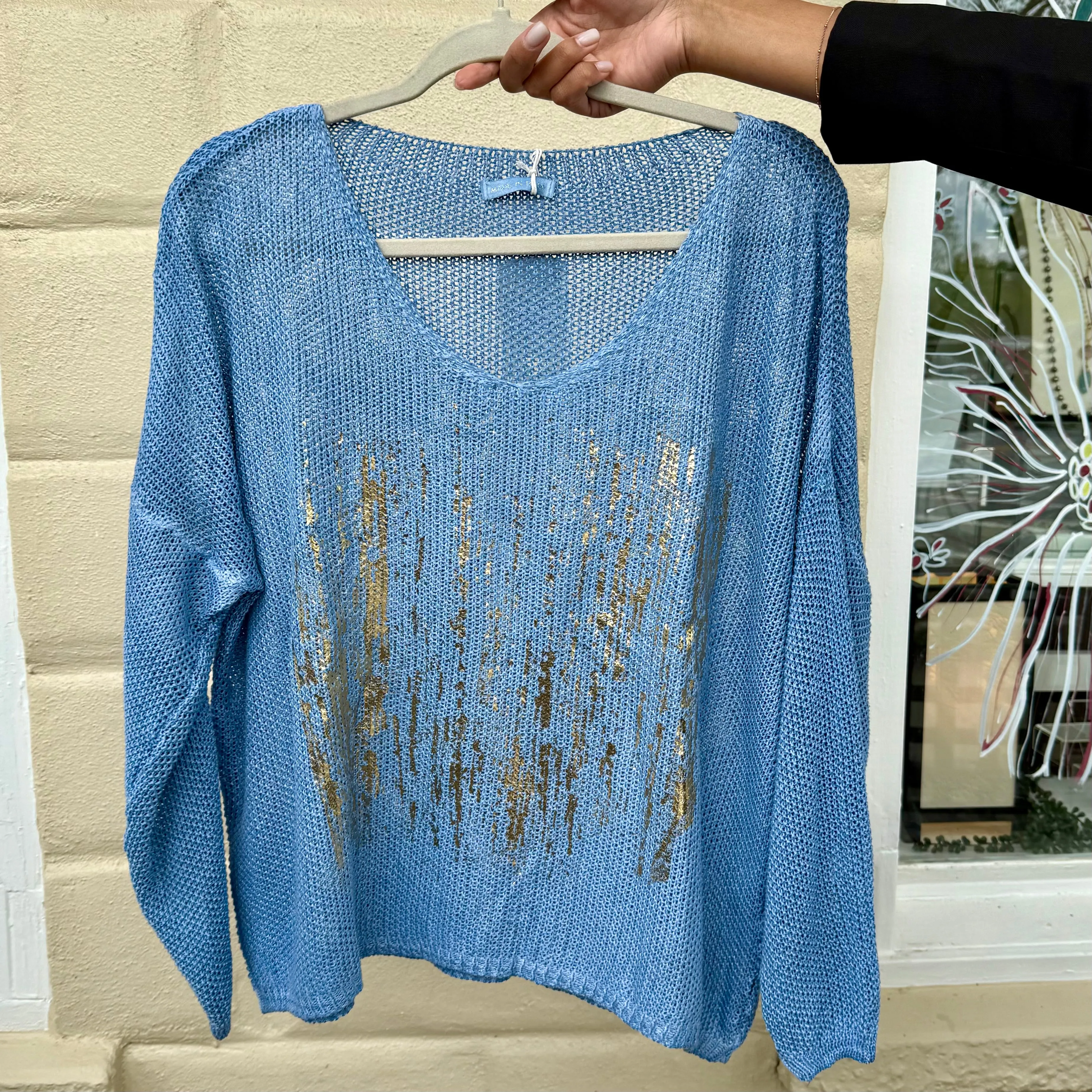 Italian Gold-Leaf OS Lightweight Sweater