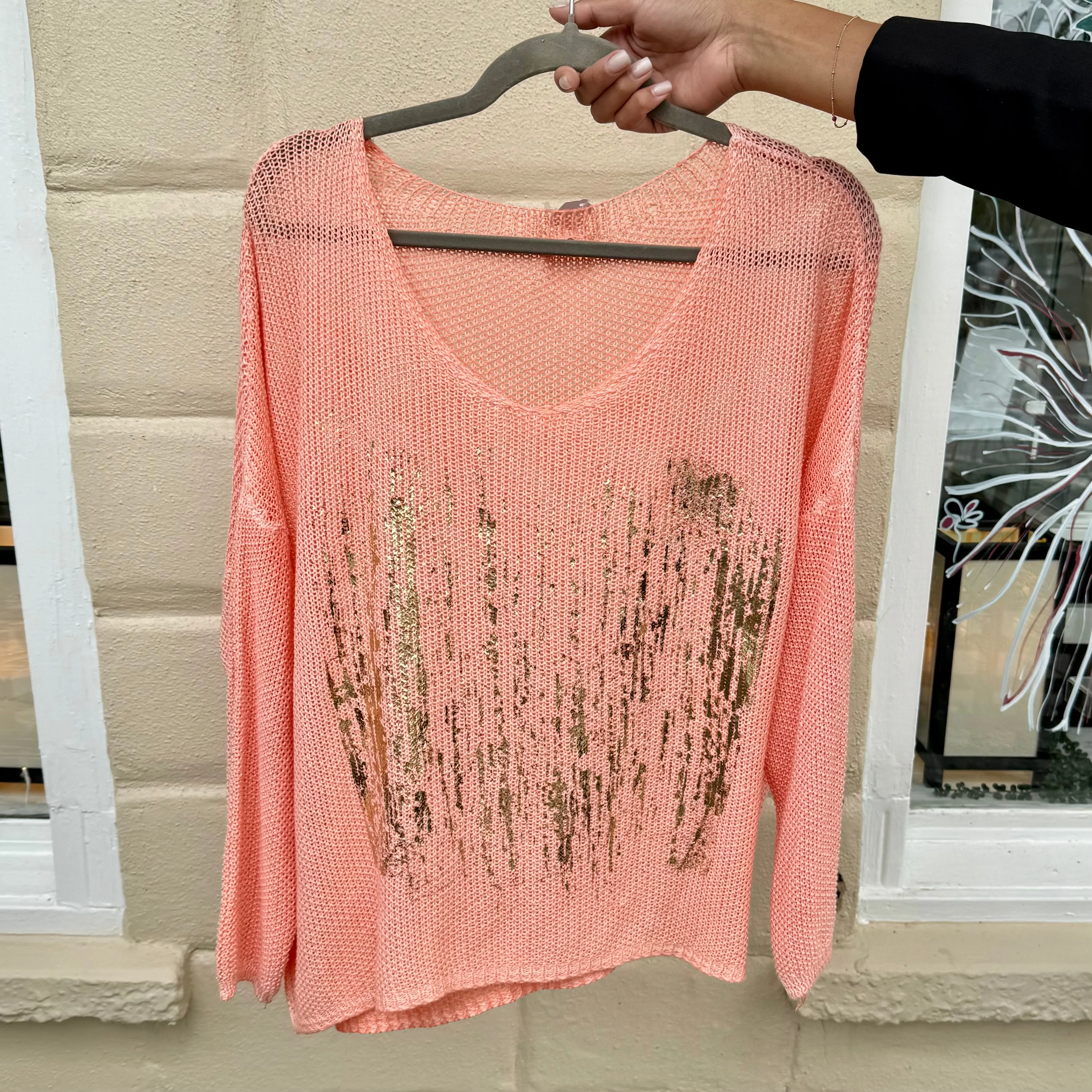 Italian Gold-Leaf OS Lightweight Sweater