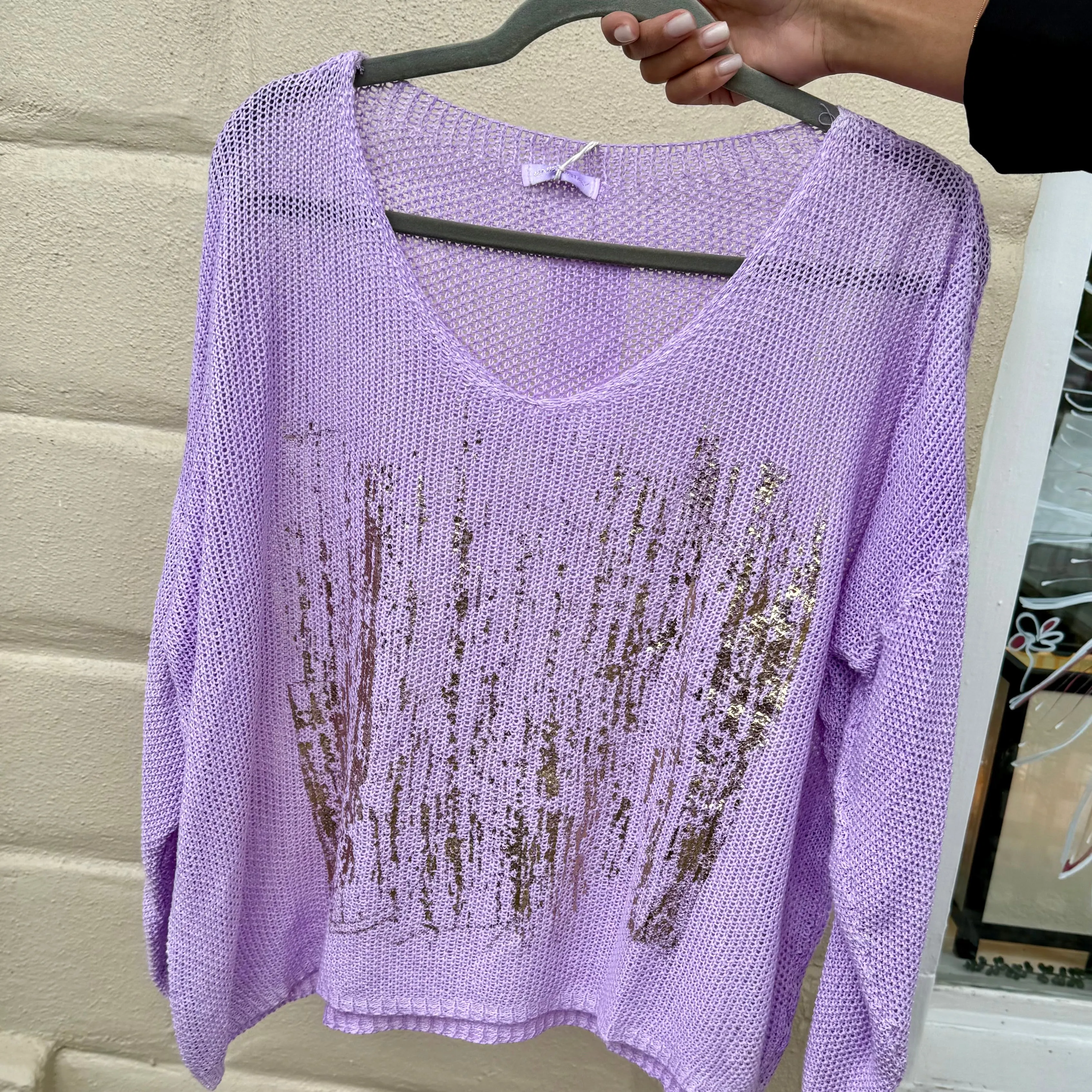 Italian Gold-Leaf OS Lightweight Sweater