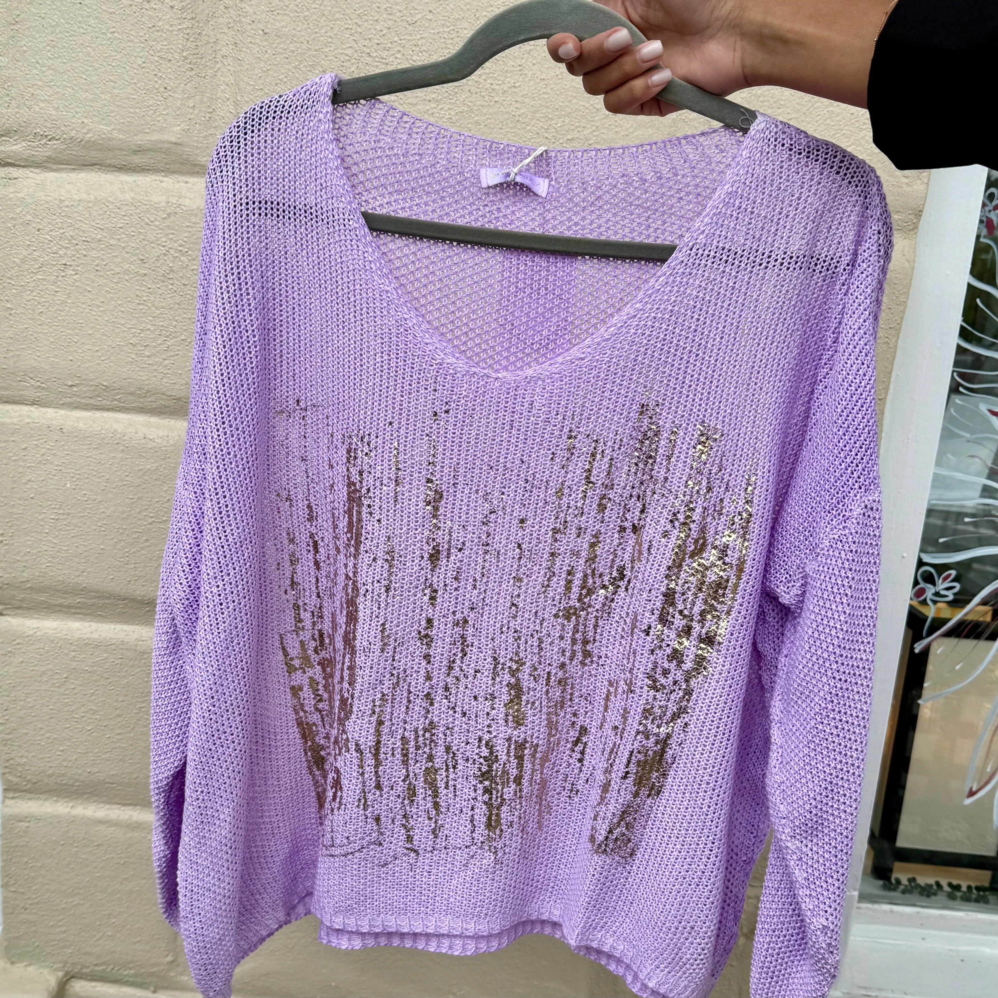 Italian Gold-Leaf OS Lightweight Sweater