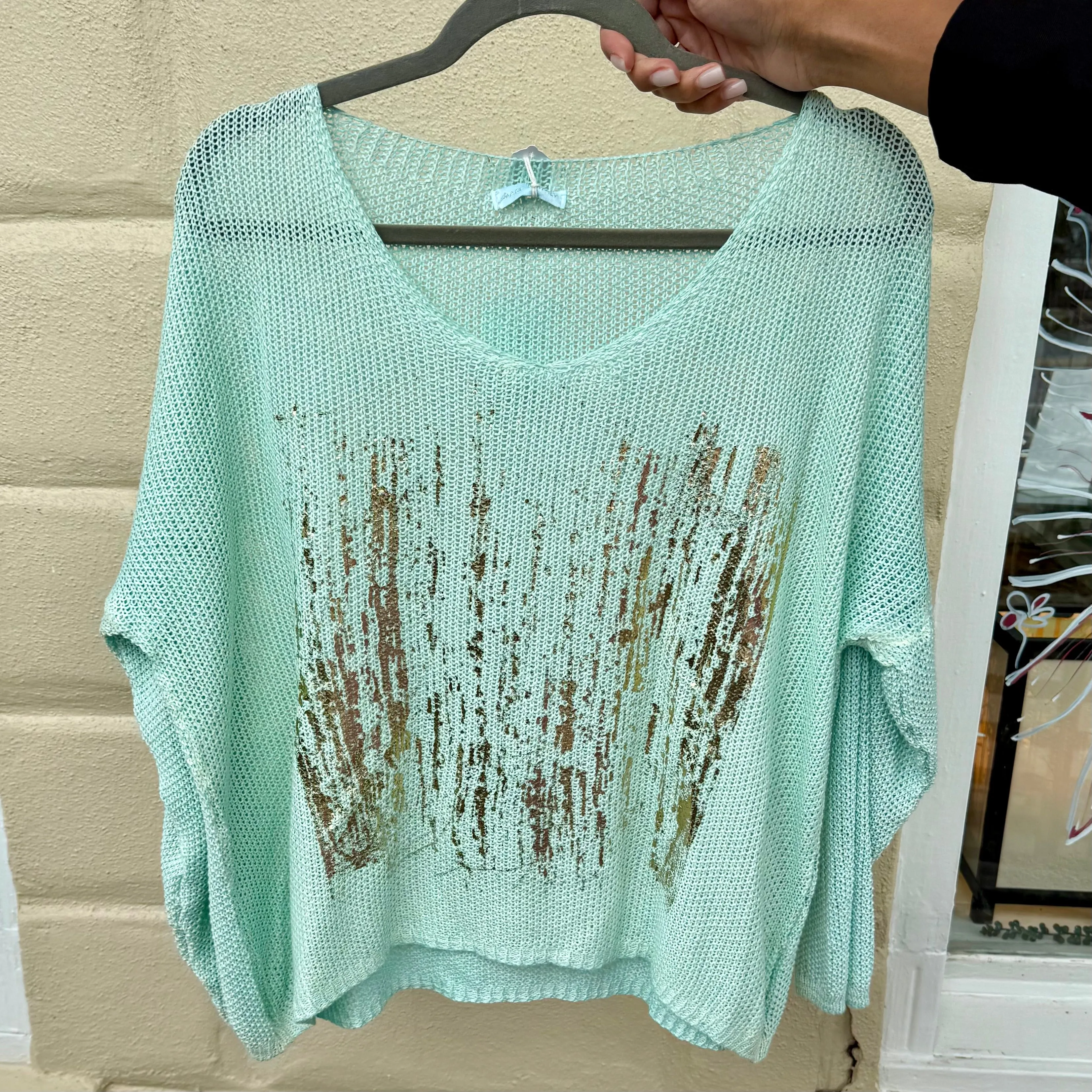 Italian Gold-Leaf OS Lightweight Sweater