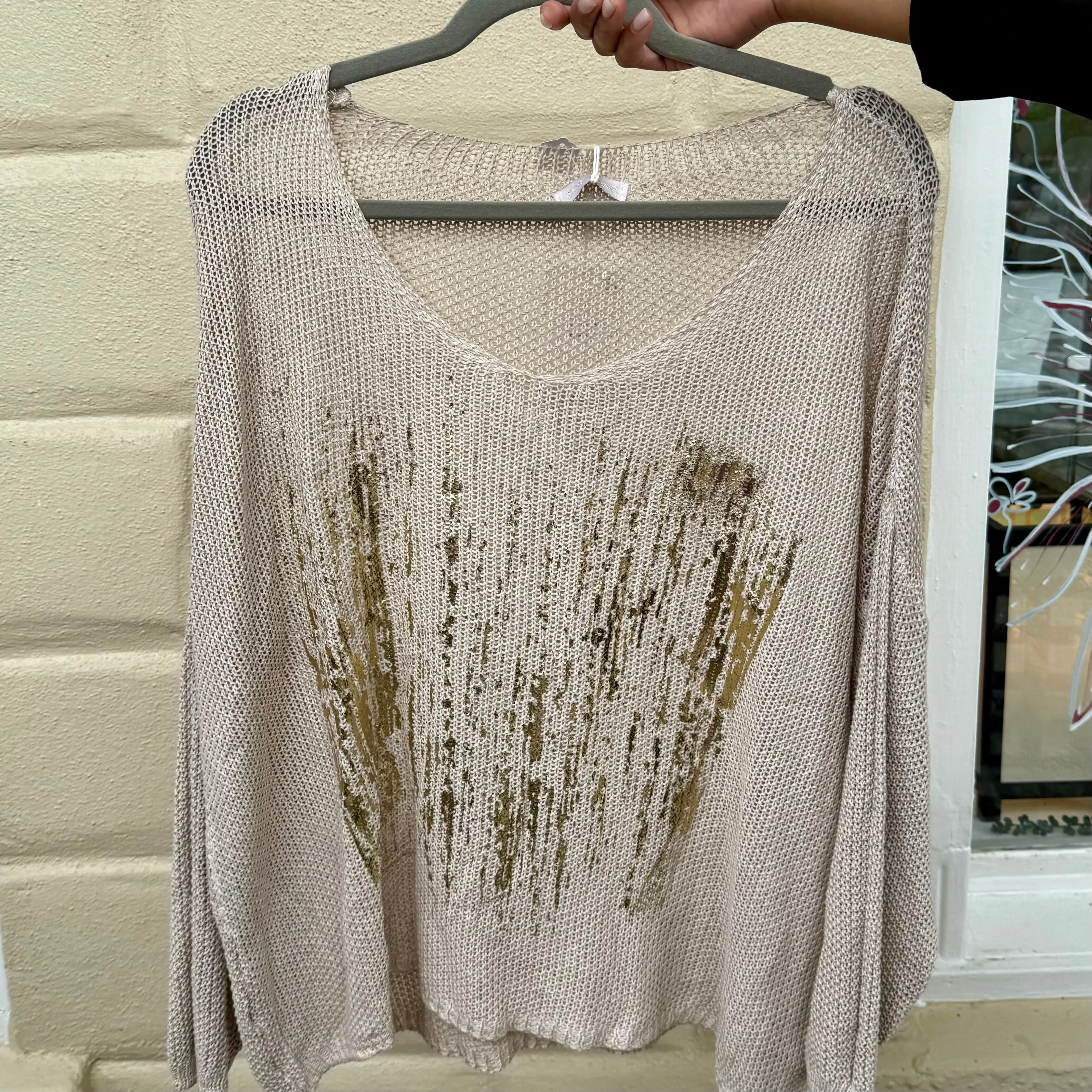 Italian Gold-Leaf OS Lightweight Sweater