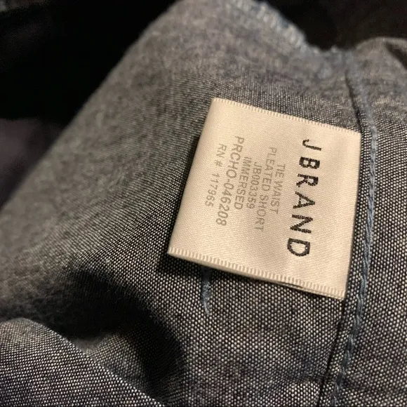 J Brand Tie Waist Pleated Shorts Chambray