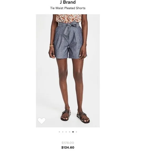 J Brand Tie Waist Pleated Shorts Chambray