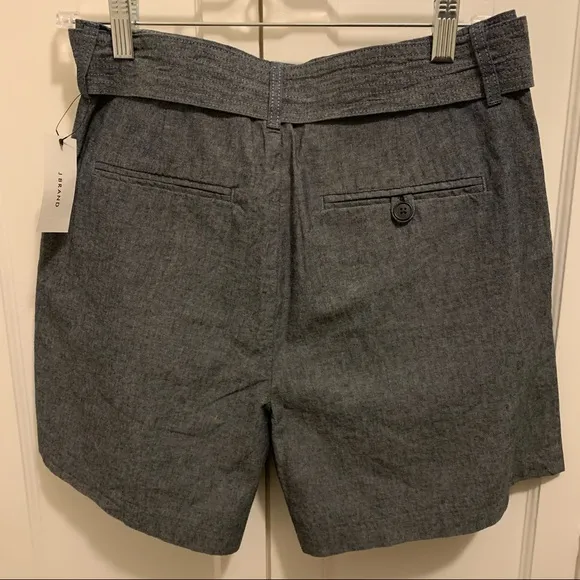 J Brand Tie Waist Pleated Shorts Chambray