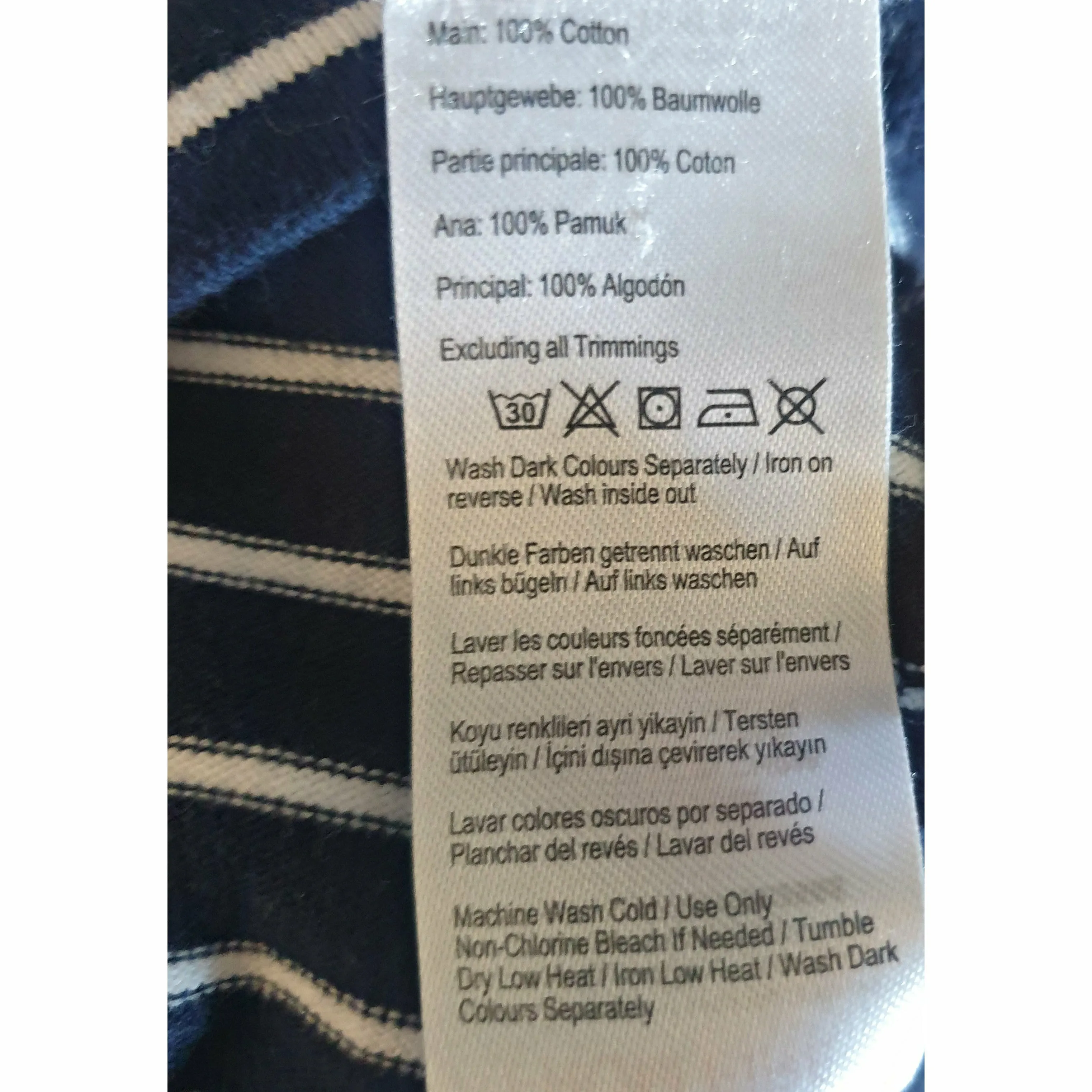 Joules Clothing pre-owned classic long sleeve striped top with rose detail size XL (best fits 14-16)