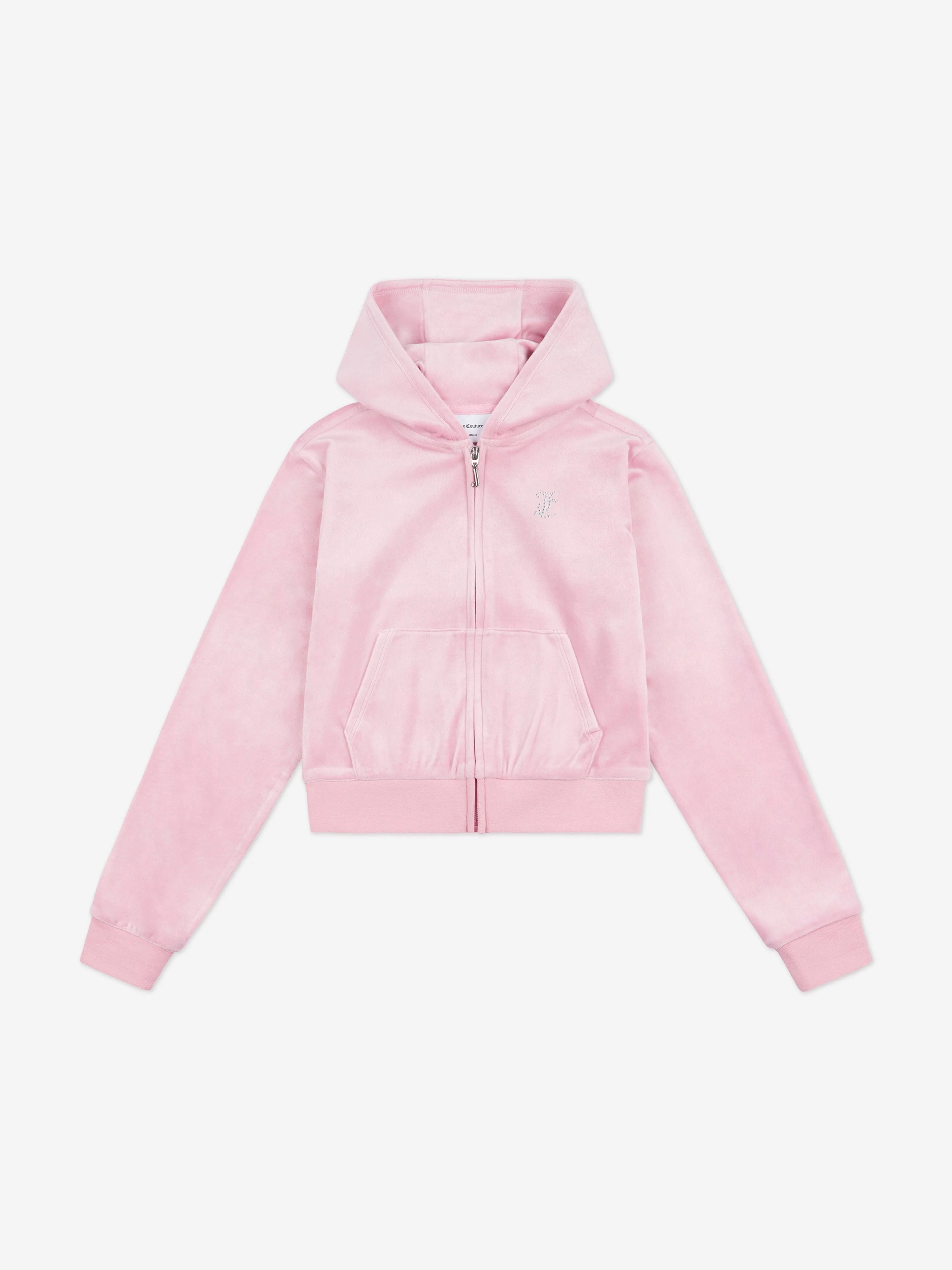 Juicy Couture Girls Diamante Logo Zip Up Top in Pink