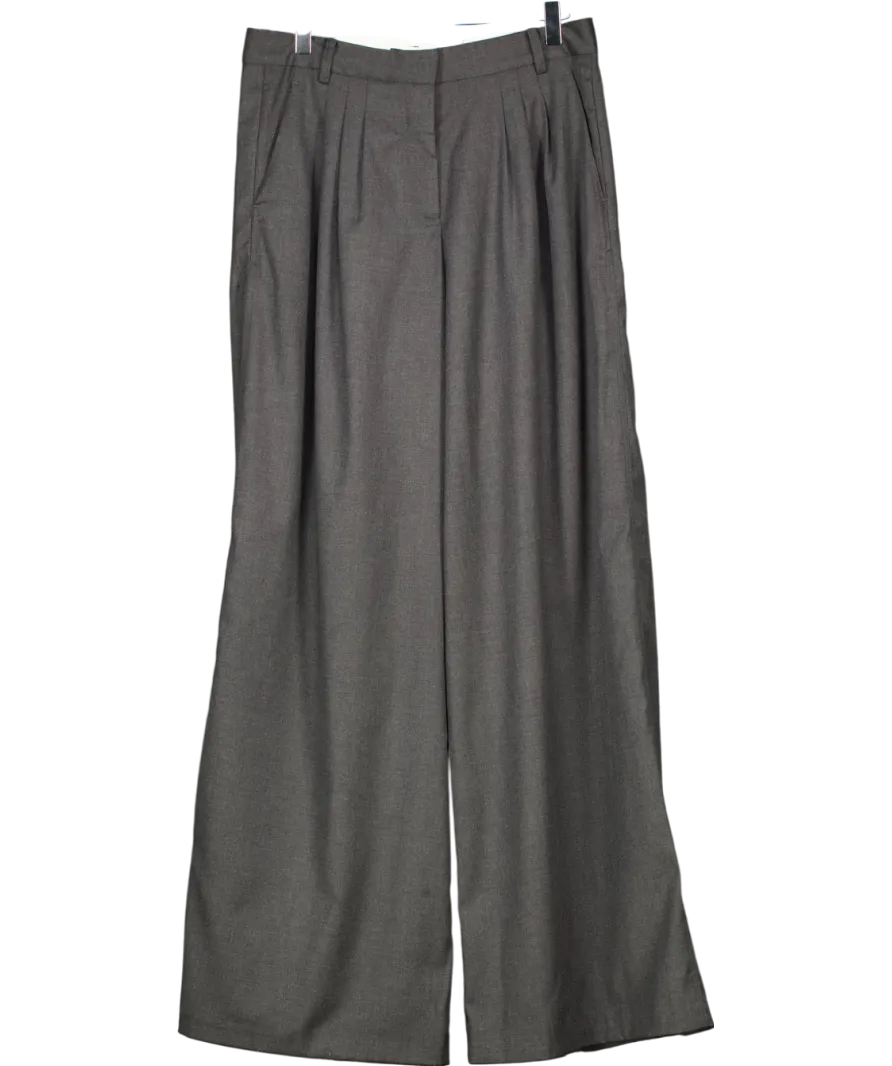 Karen Millen Grey Tailored Wide Leg Darted Trousers UK 12