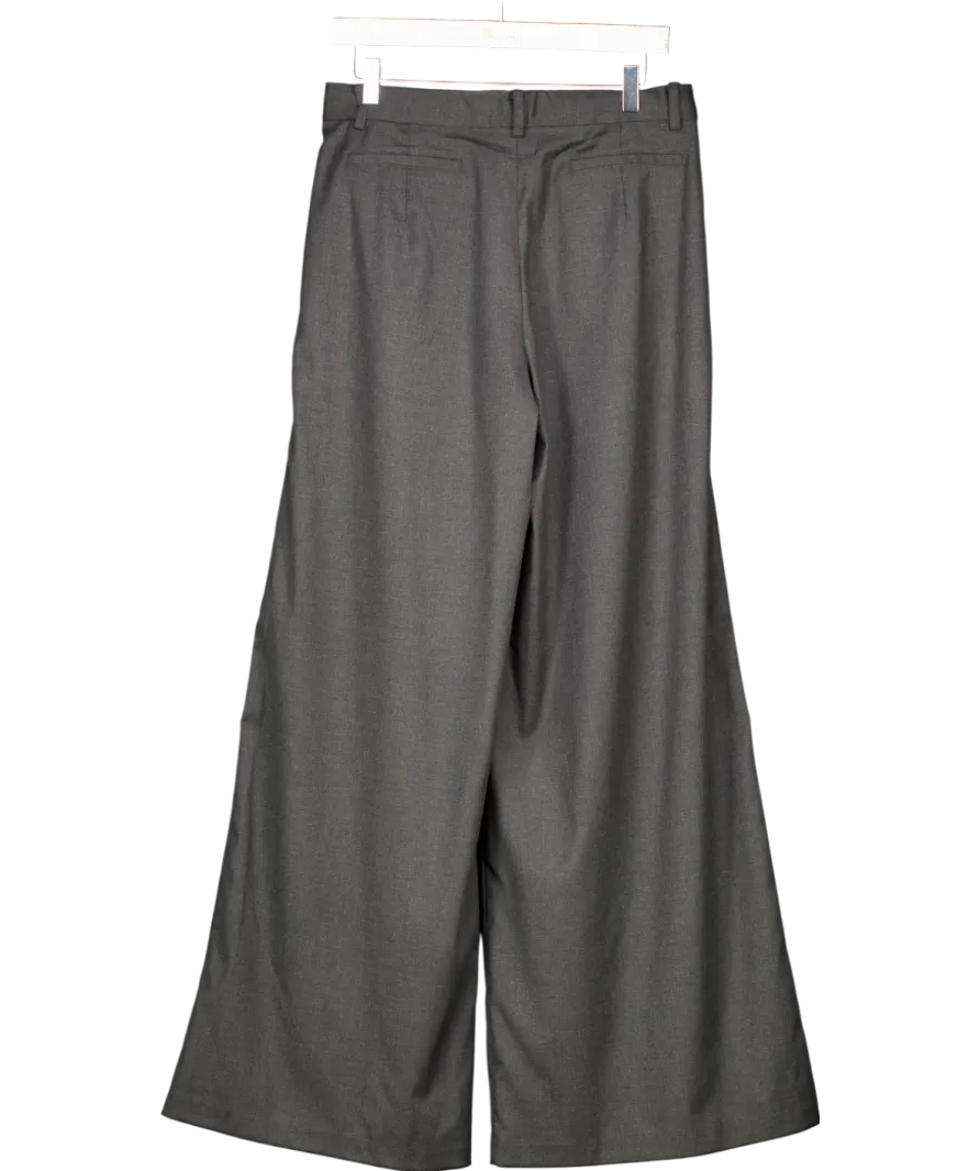 Karen Millen Grey Tailored Wide Leg Darted Trousers UK 12
