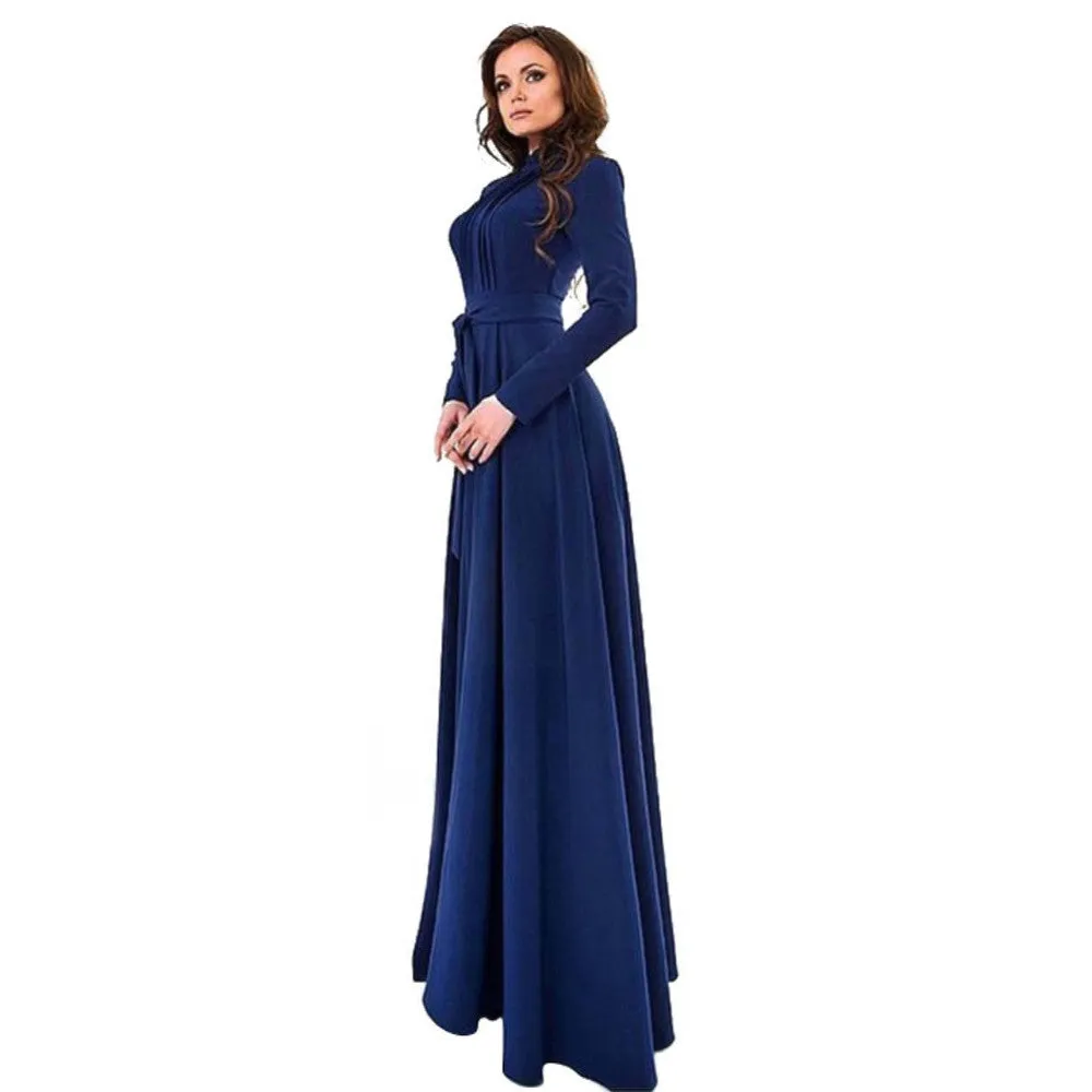 Lady Dresses Women Chiffon Long Sleeve Slim Fit Dress Party Long Maxi Gown Dresses