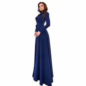 Lady Dresses Women Chiffon Long Sleeve Slim Fit Dress Party Long Maxi Gown Dresses