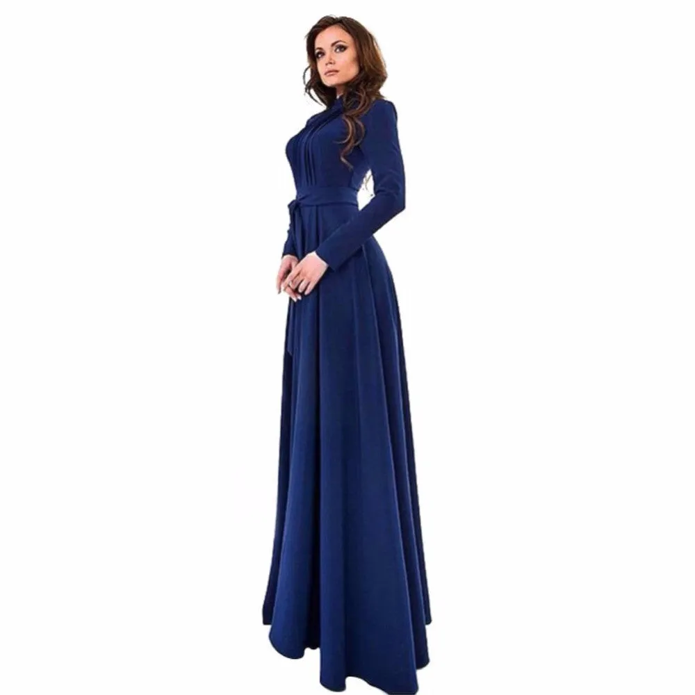 Lady Dresses Women Chiffon Long Sleeve Slim Fit Dress Party Long Maxi Gown Dresses