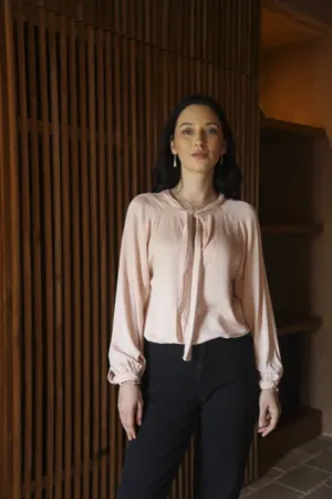 Leandra Blouse - Champagne Sateen